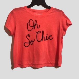 Bethany Mota For Aeropostale Neon Orange Graphic Cropped Top Size M